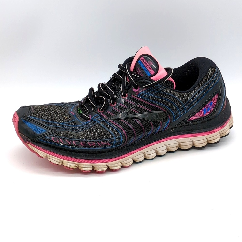 Brooks Sneakers Womens Glycerin 12 Black Pink 9 Running Walking Shoe 1201601B057